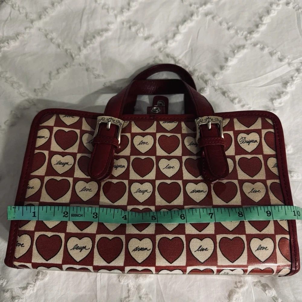 Brighton ❤️ red hearts travel makeup bag. Toiletry,carry On,caddy,weekender.Rare
